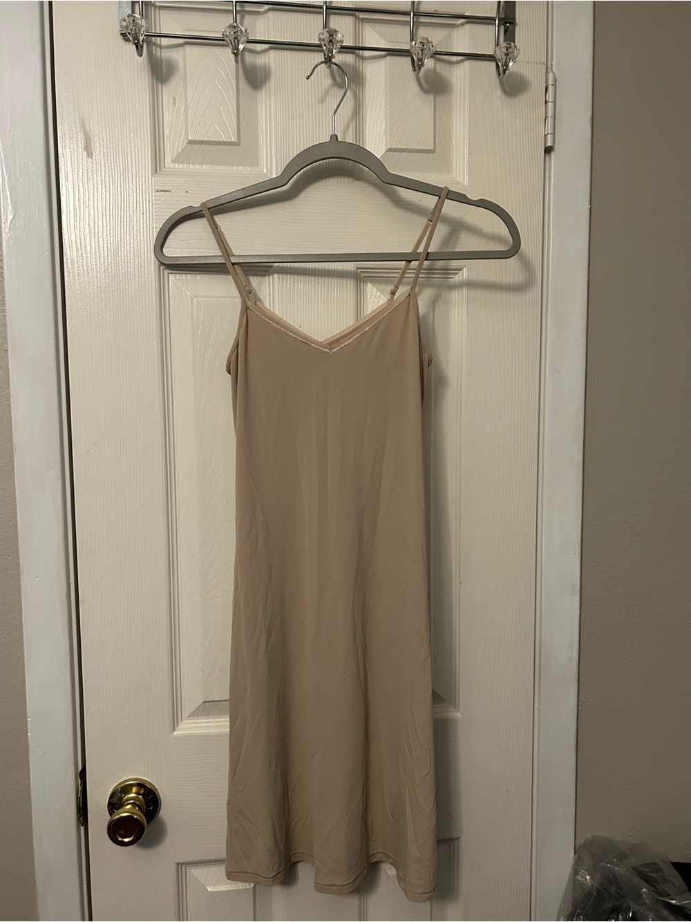 Calvin Klein Beige Slip Dress with Adjustable Straps
